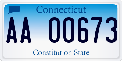 CT license plate AA00673