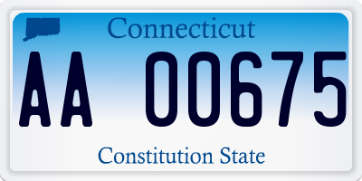 CT license plate AA00675