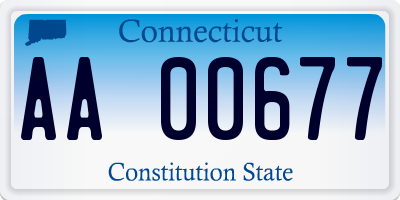 CT license plate AA00677