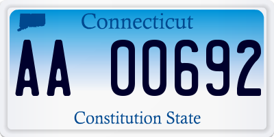 CT license plate AA00692