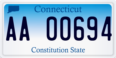 CT license plate AA00694