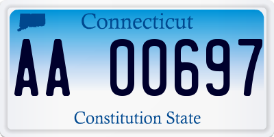 CT license plate AA00697