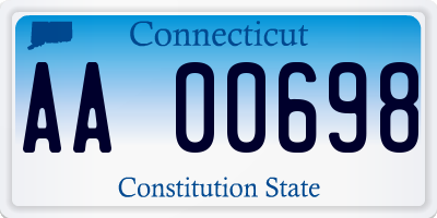 CT license plate AA00698