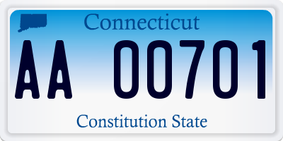 CT license plate AA00701