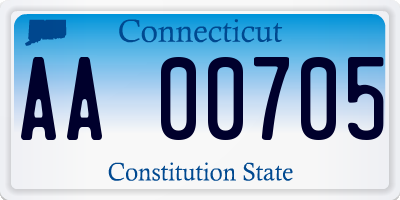 CT license plate AA00705