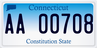 CT license plate AA00708