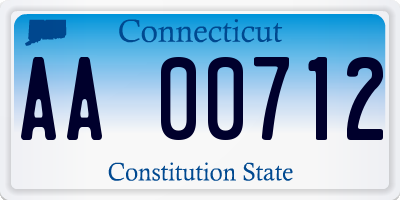 CT license plate AA00712