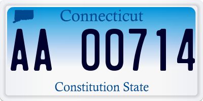 CT license plate AA00714