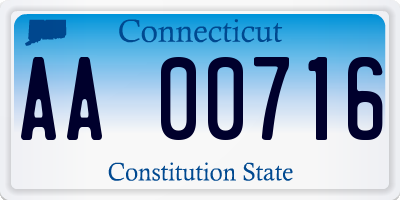 CT license plate AA00716