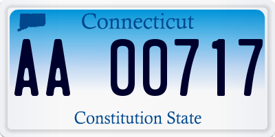 CT license plate AA00717