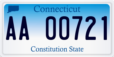 CT license plate AA00721