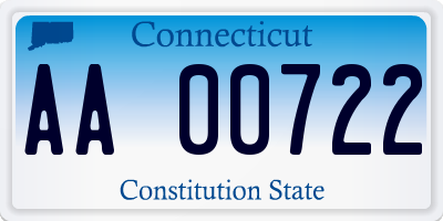 CT license plate AA00722