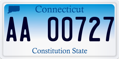 CT license plate AA00727