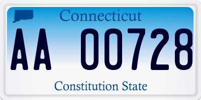 CT license plate AA00728