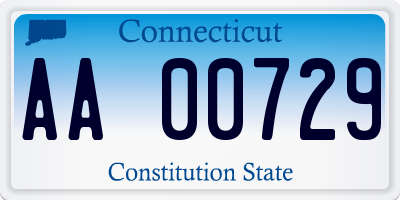 CT license plate AA00729