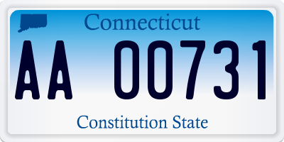 CT license plate AA00731