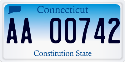 CT license plate AA00742