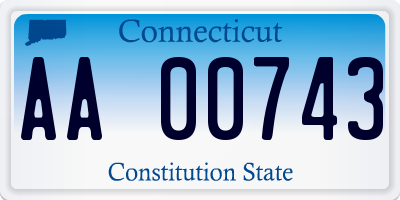 CT license plate AA00743