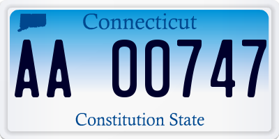 CT license plate AA00747