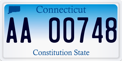 CT license plate AA00748