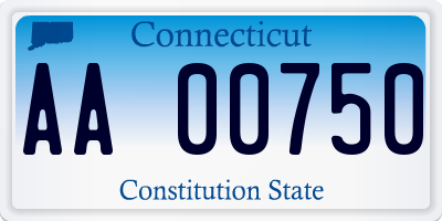 CT license plate AA00750