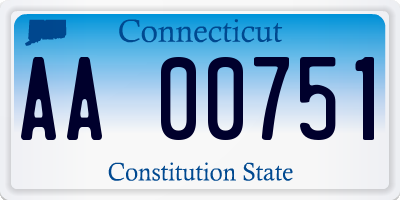 CT license plate AA00751