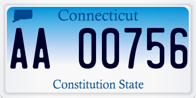 CT license plate AA00756