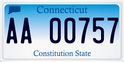CT license plate AA00757