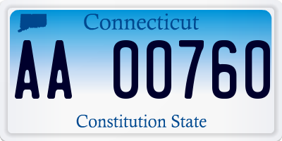 CT license plate AA00760