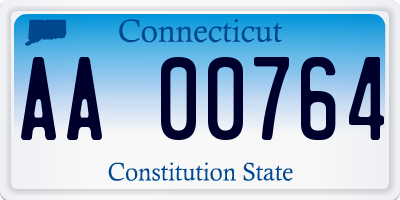 CT license plate AA00764