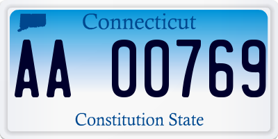 CT license plate AA00769