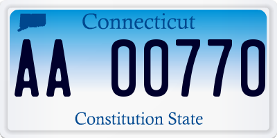 CT license plate AA00770