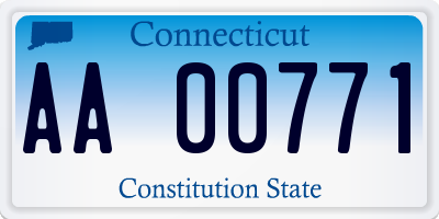 CT license plate AA00771