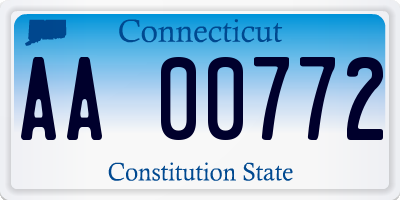 CT license plate AA00772