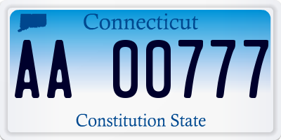 CT license plate AA00777