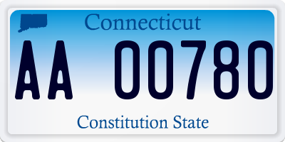 CT license plate AA00780