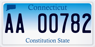 CT license plate AA00782