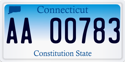 CT license plate AA00783