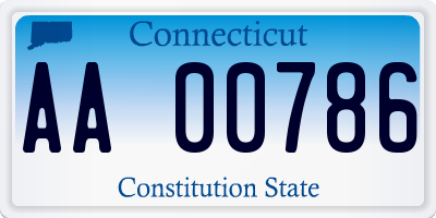 CT license plate AA00786