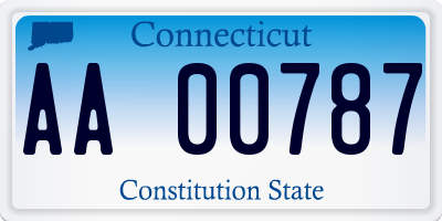 CT license plate AA00787