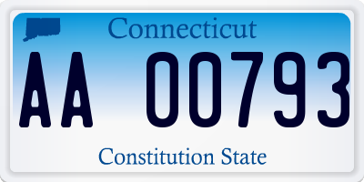 CT license plate AA00793