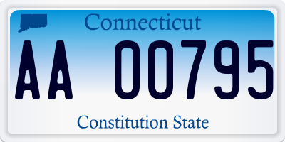 CT license plate AA00795