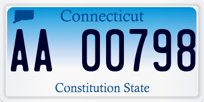 CT license plate AA00798