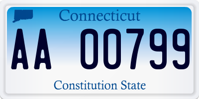 CT license plate AA00799