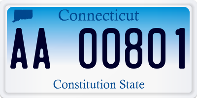 CT license plate AA00801