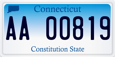 CT license plate AA00819