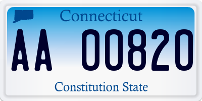 CT license plate AA00820