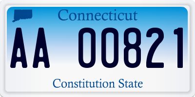 CT license plate AA00821