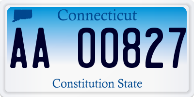 CT license plate AA00827