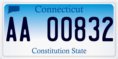 CT license plate AA00832